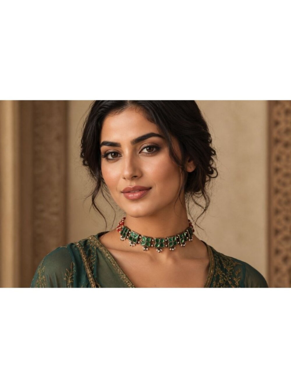 Meenakari Choker Belt Headpiece Bollywood Spiritual Family Fertility Prosperity